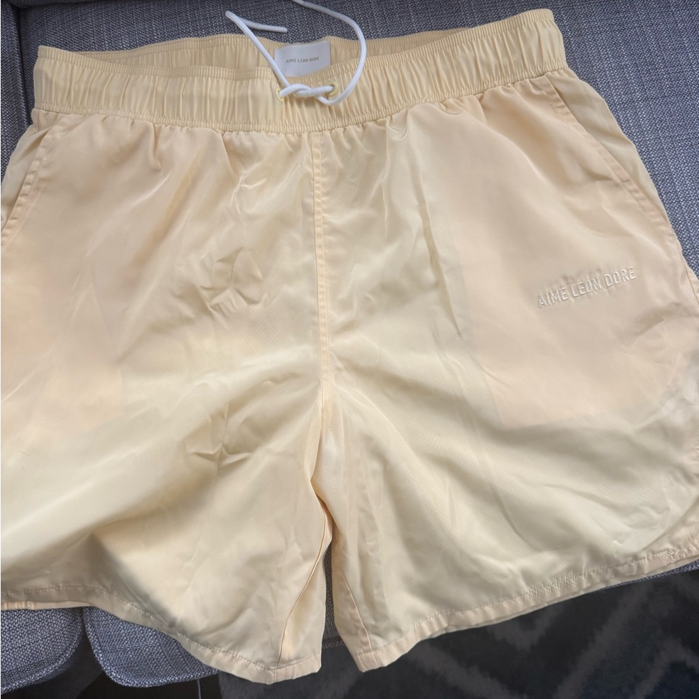 Aime Leon Dore Men's Light Yellow Swim Trunks
